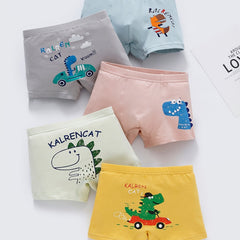 5pcs Boy's Casual Cartoon Print Boxer Shorts Underwear