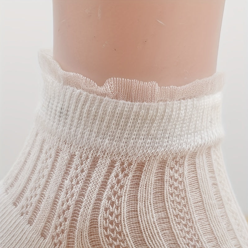 5 Pairs Breathable Princess Short Socks for Girls