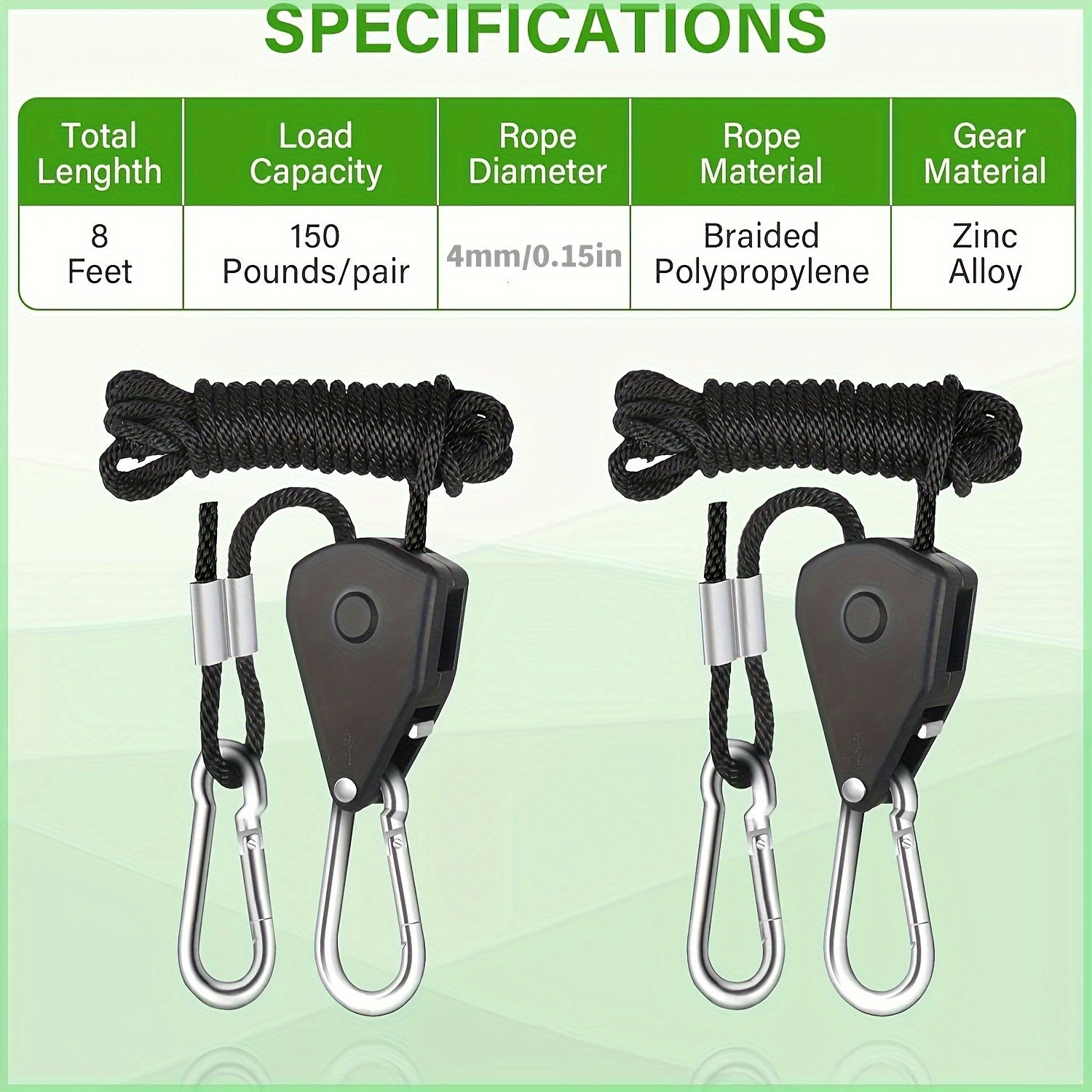 Adjustable Lifting Rope for Planting & Lights Tent Clamp Hanger