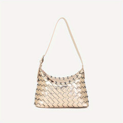 Women's Crossbody Shoulder Bag Golden Chevron Pattern Zipper Closure