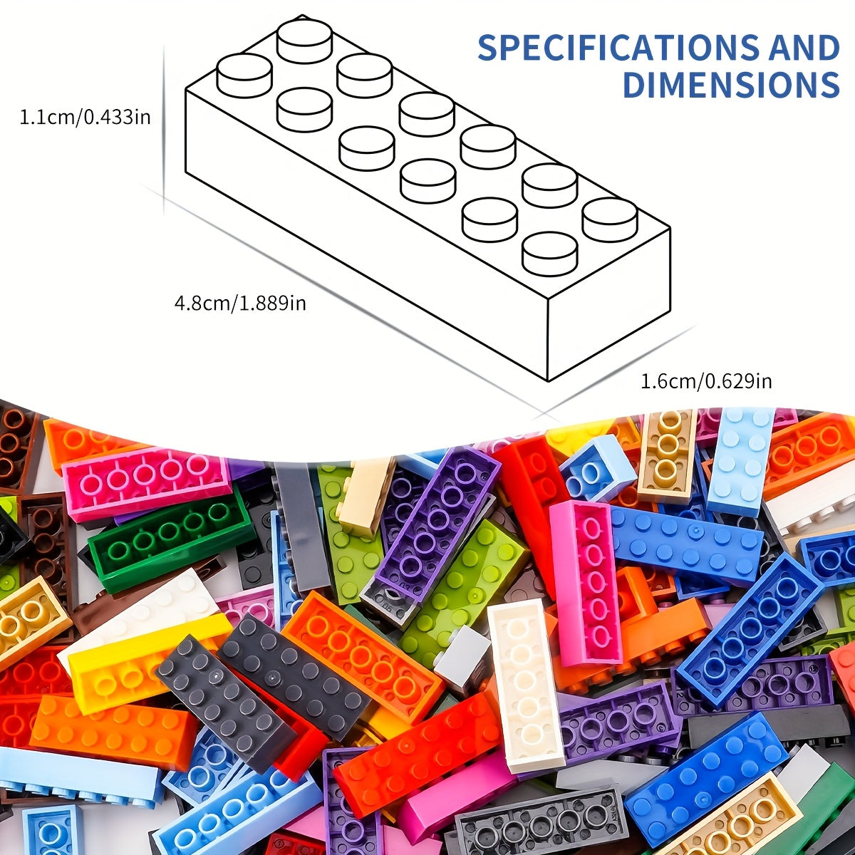 50pcs 2x6 Pellet Brick Building Blocks DIY Toy for Boys