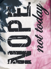 Women's Plus Tie Dye & Slogan Print Long Sleeve Tee & Drawstring Leggings Set