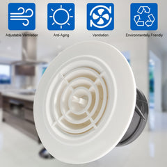 Adjustable Vent Cover 75-200mm Round Soffit Vents Louver Grill Cover