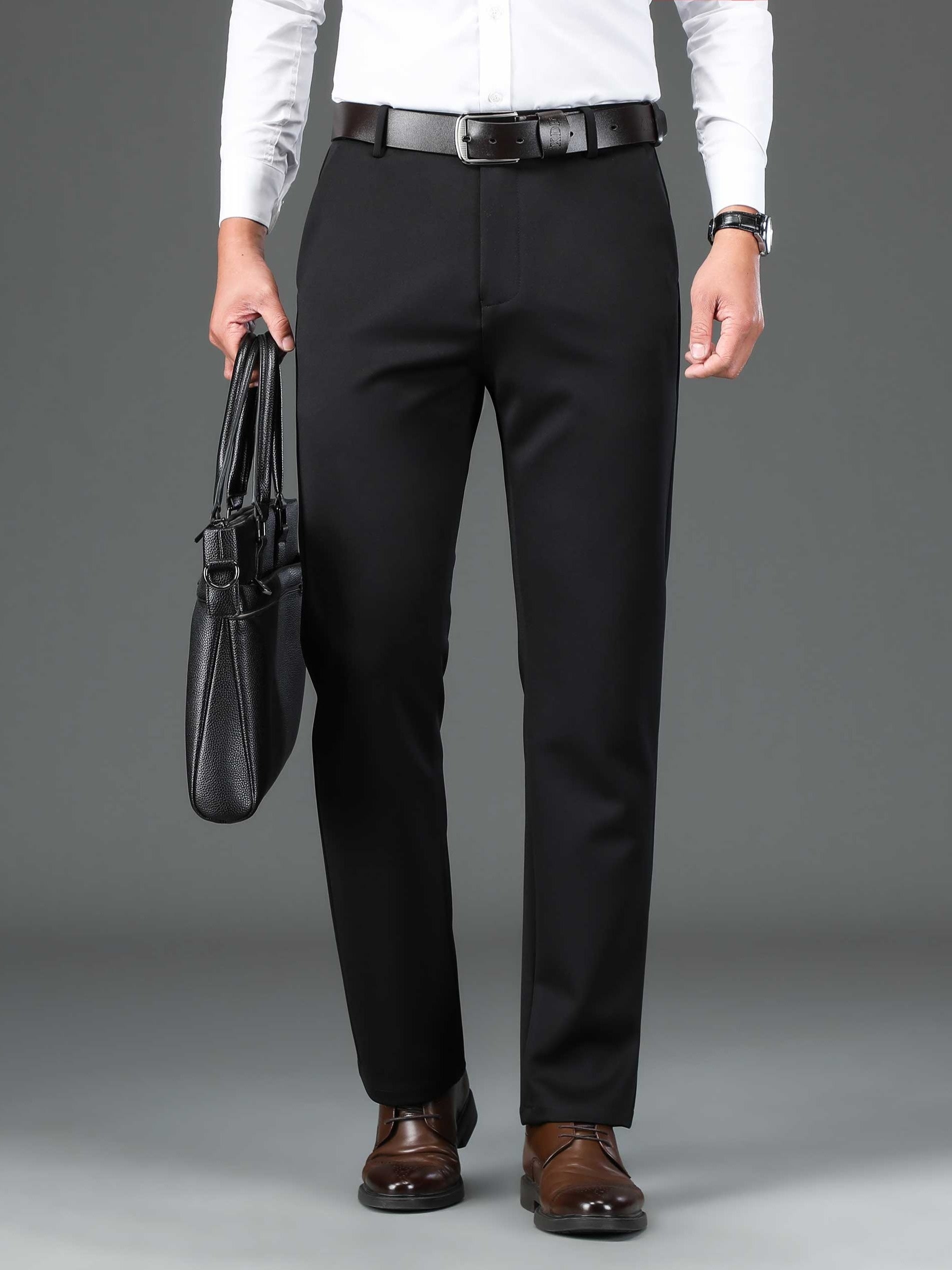 Men's Formal Solid Stretch Dress Pants for Business
