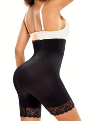 Lace Stitching Shaping Shorts High Waist Tummy Control