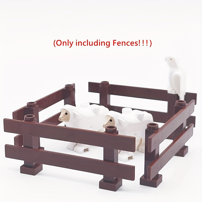 12pcs Building Block Farm Fence DIY Animal Scene Play Toy