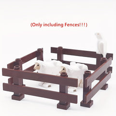12pcs Building Block Farm Fence DIY Animal Scene Play Toy