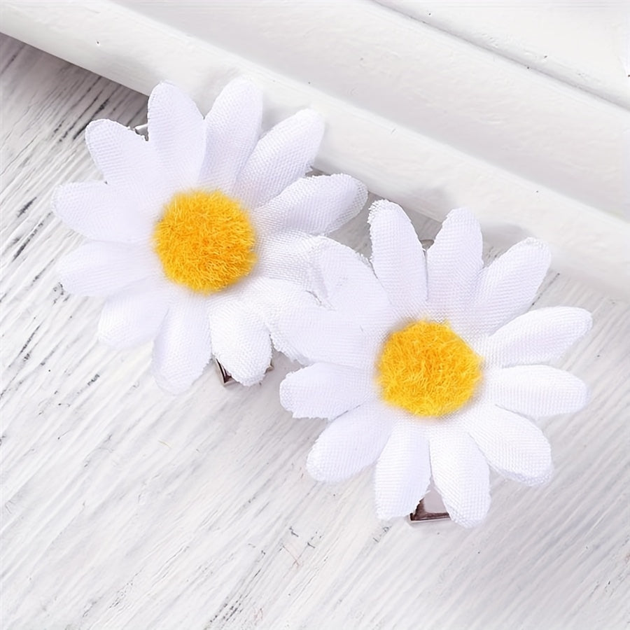 10pcs Baby Girls Daisy Hair Clips Princess Decorative Accessories