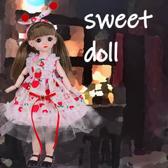 Big Eyed Doll with Interchangeable Clothes for Bedroom Window, Birthday Gift