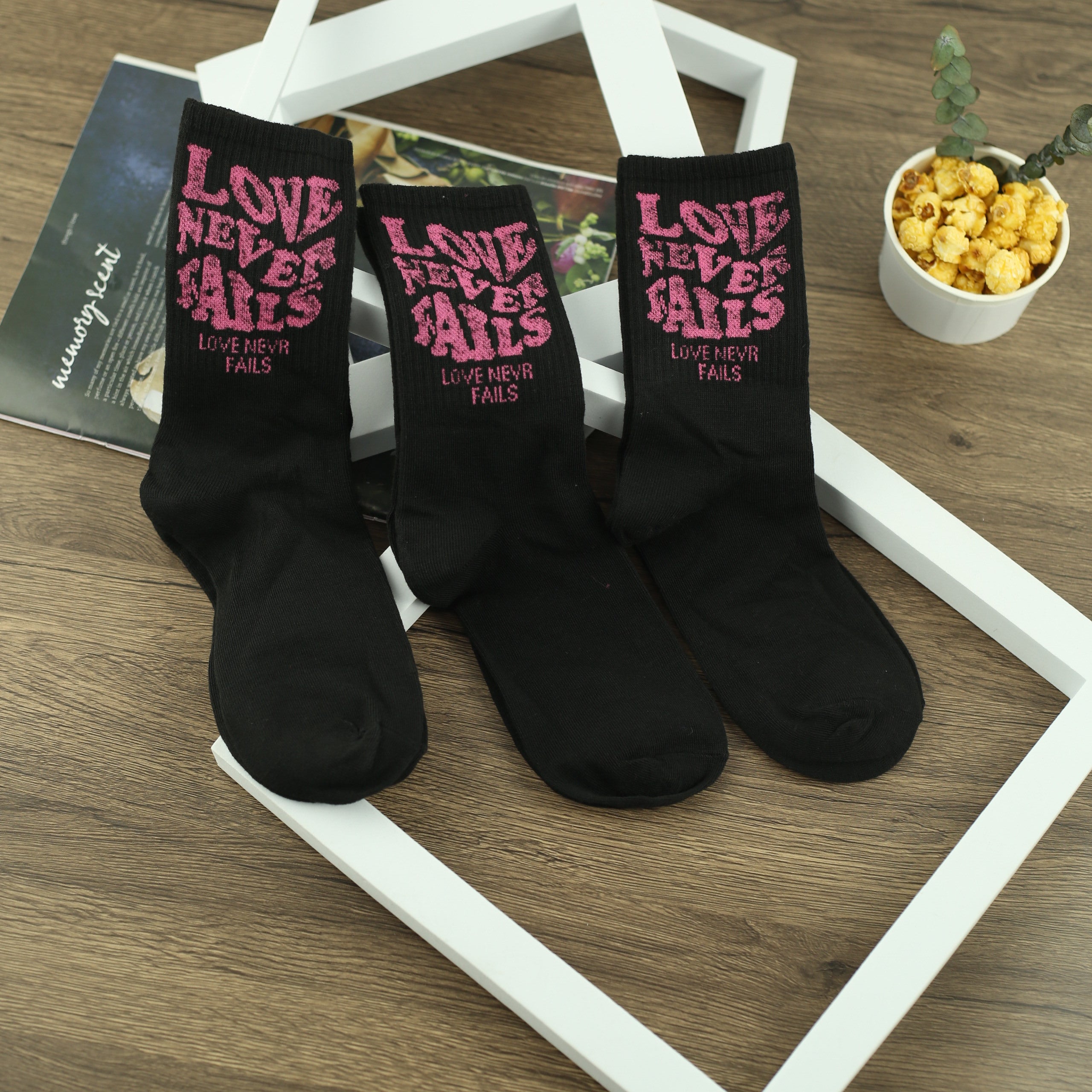 3 Pairs Men's Street Style Skateboard Socks