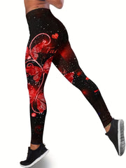 Butterfly Print High Rise Sports Leggings