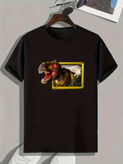 Dinosaur 3D Print Men's Graphic T-shirt for Summer