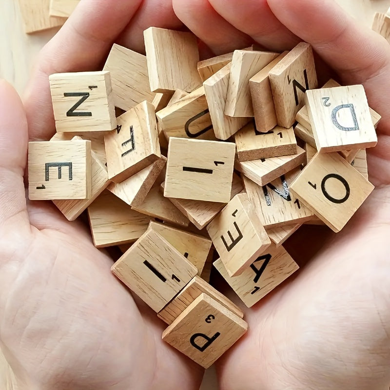 100pcs Wood Letter Tiles for Crafts DIY Gift Decoration Alphabet Coasters