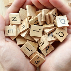 100pcs Wood Letter Tiles for Crafts DIY Gift Decoration Alphabet Coasters