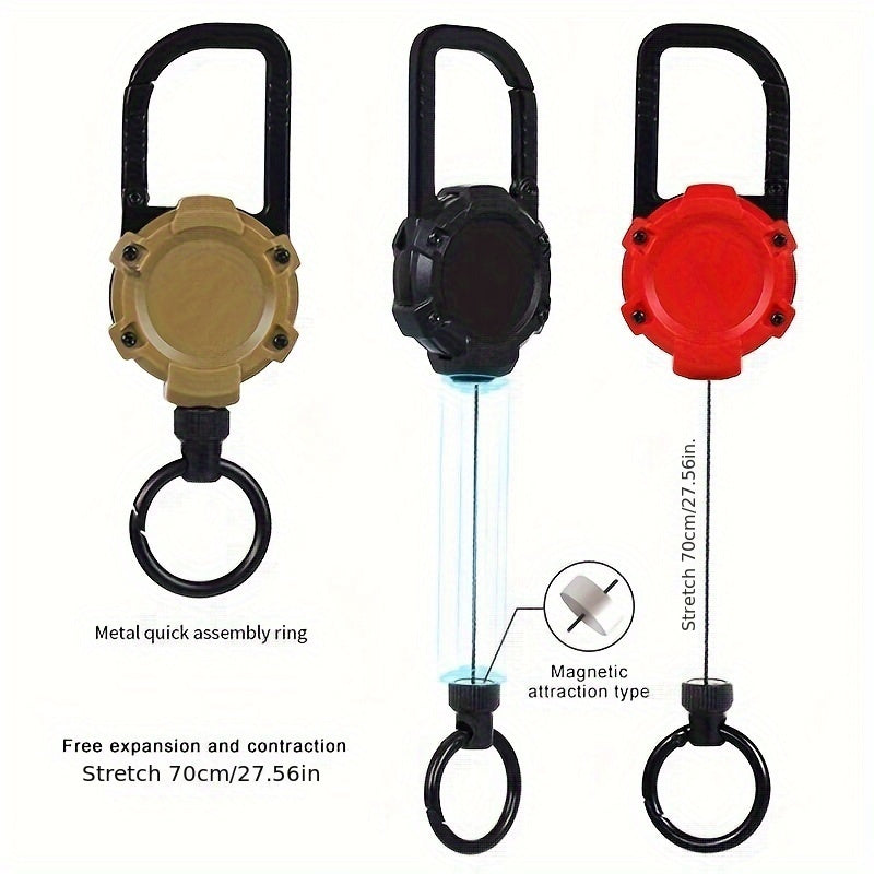 Heavy Duty Retractable ID Card Holder Key Chain For Outdoors