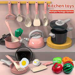 Kids Play Kitchen Toy Set with Cooking Pot and Stove