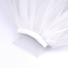 Baroque Wedding Veil with Comb Beaded Bridal Accessory