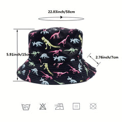 Dinosaur Print Reversible Cotton Bucket Hat