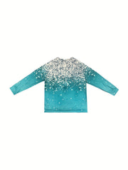 Women's Allover Print Crew Neck Sweatshirt for Spring & Fall