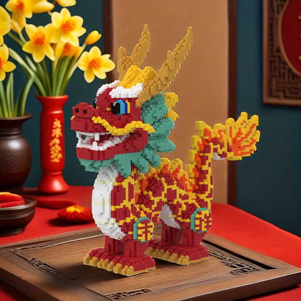 5000pcs Great Wall Dragon Family Building Block Puzzle Ornament