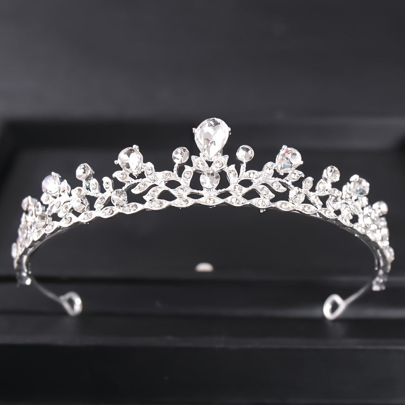 Rose Golden Crystal Crown Tiara Hair Accessories