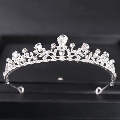 Rose Golden Crystal Crown Tiara Hair Accessories