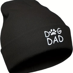 DOG DAD Embroidered Knit Woolen Hat Coldproof