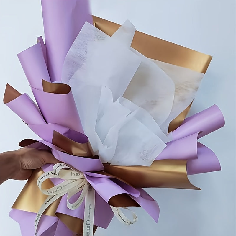 Waterproof Flower Packaging Paper Set - Double Sided Silk High Quality