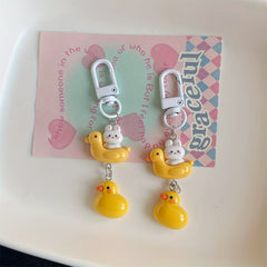 Duck Boat Rabbit Keychain Backpack Bag Purse Hanging Pendant Keyring