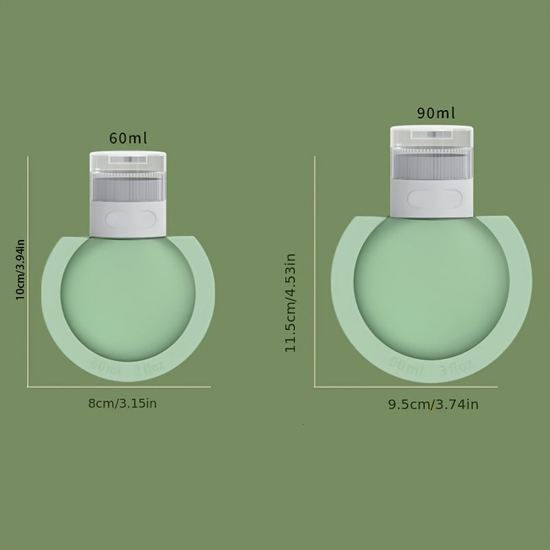 3pcs Silicone Travel Bottles Toiletries 60 90ml Leak Proof Refillable