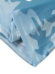 Men's UPF 50 Hooded Shirt With Mask Active Camo Quick Dry Long Sleeve Rash Guard