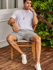 Men's Cotton Casual Shorts with Drawstring
