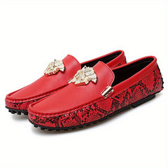 Women's Snakeskin Print Loafers Soft Sole Slip On Shoes Casual Flats