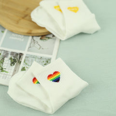 Heart Pattern Mid Tube Socks Women's Stockings