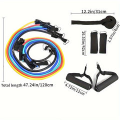 11pcs Resistance Bands Set Pilates with Door Anchor Handles Carry