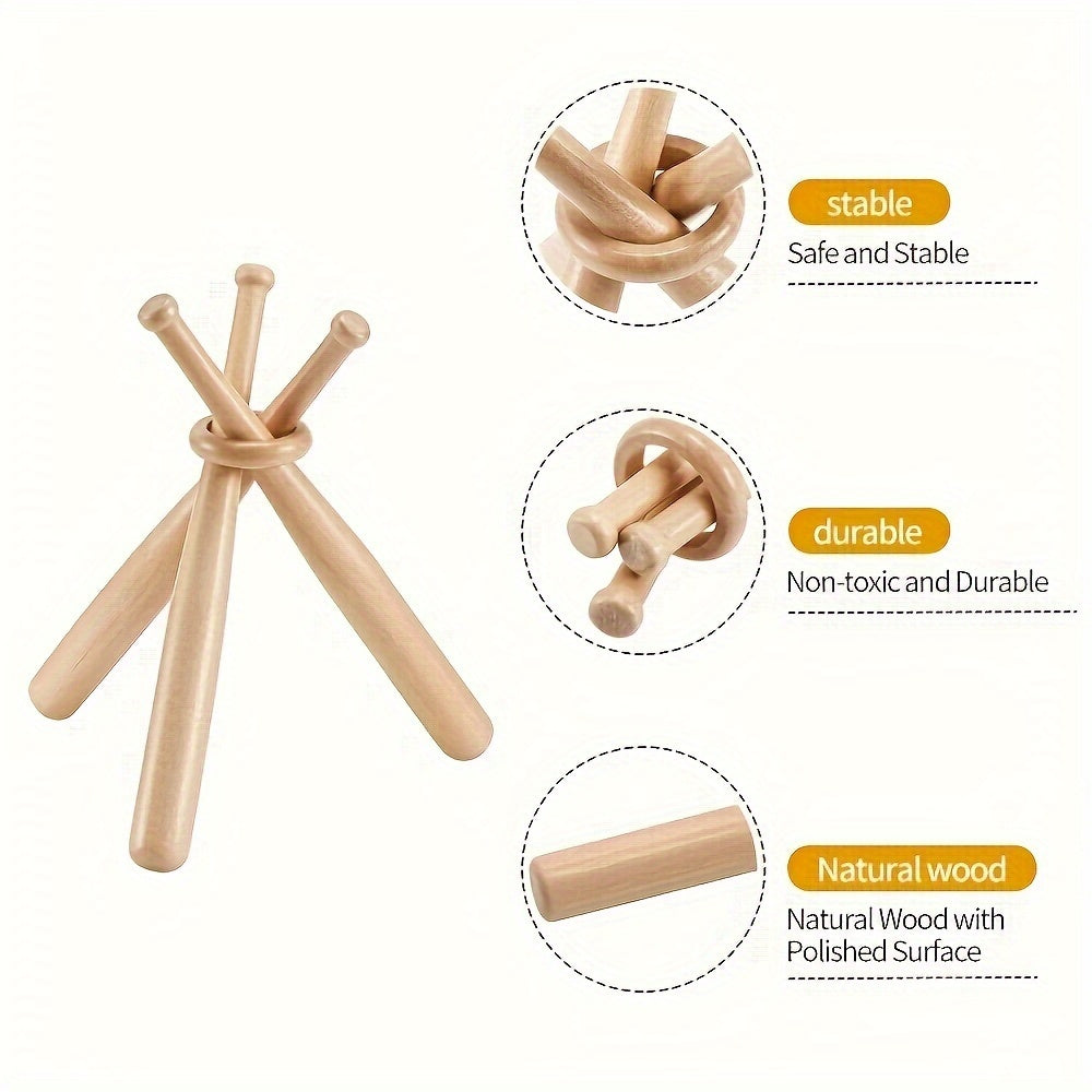Wood Baseball Bat Display Stand Small Racket Holder Rack