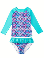 Girls' 3D Printed Mermaid Bikini Swimsuit