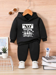 Toddler Baby Sweatshirt Set NO MEANS ASK MY GRANDMA