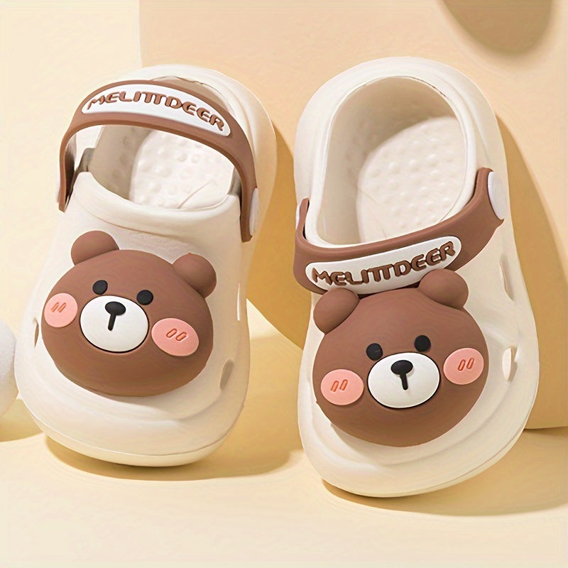 Girls Cartoon Bear Clogs Lightweight Anti Slip Indoor Outdoor Beach Pool