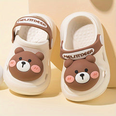 Girls Cartoon Bear Clogs Lightweight Anti Slip Indoor Outdoor Beach Pool