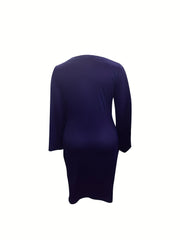 Dot & Stripe Split Sleeve V Neck Dress