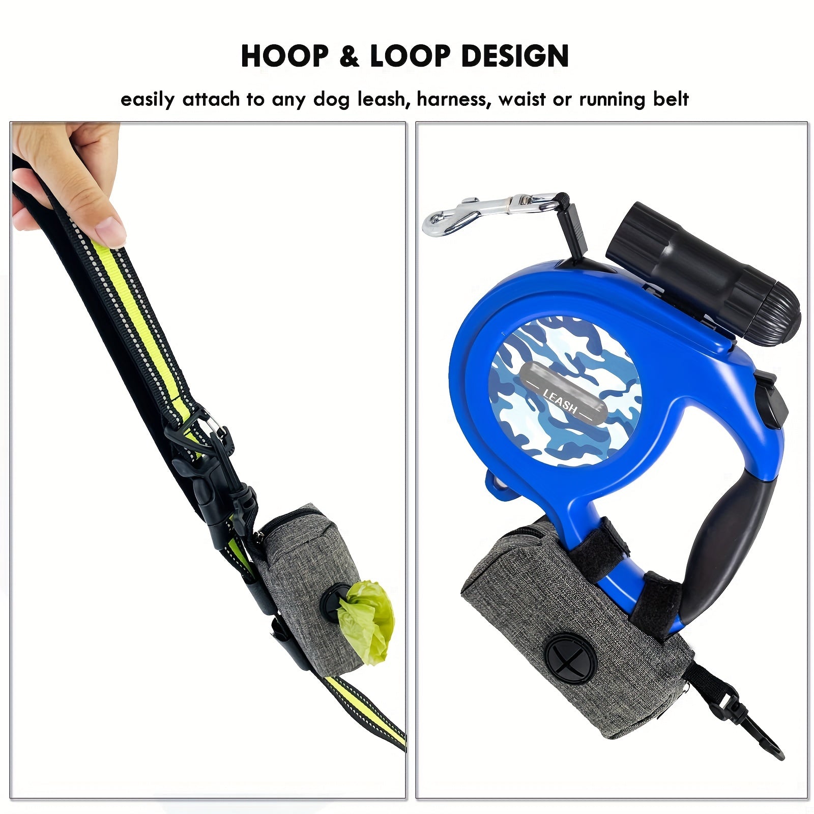 2 Pack Dog Poop Bag Holder Leash Attachment Dispenser