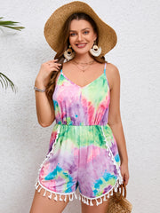 Boho Tie Dye V Neck Cami Romper