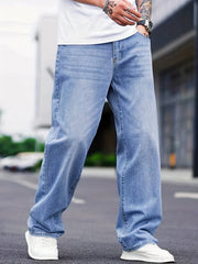 Men's Wide Leg Denim Pants for Spring Summer