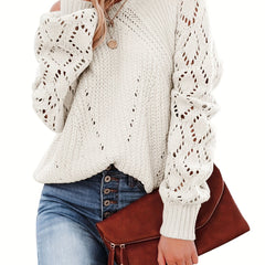 One Shoulder High Stretch Pullover Jumper