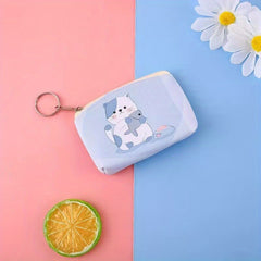Cartoon Cat Bear Print Coin Purse Wallet for Kids Girls