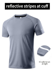 Men's Quick Dry Mesh Sport T Shirt for Night Running