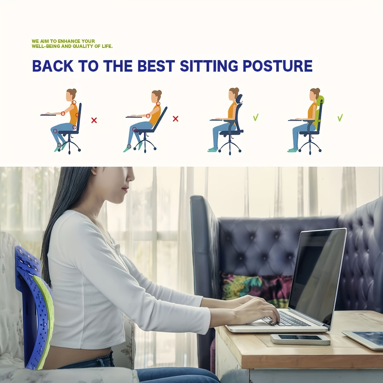 Adjustable Back Stretcher Yoga Massage Board Spine Corrector