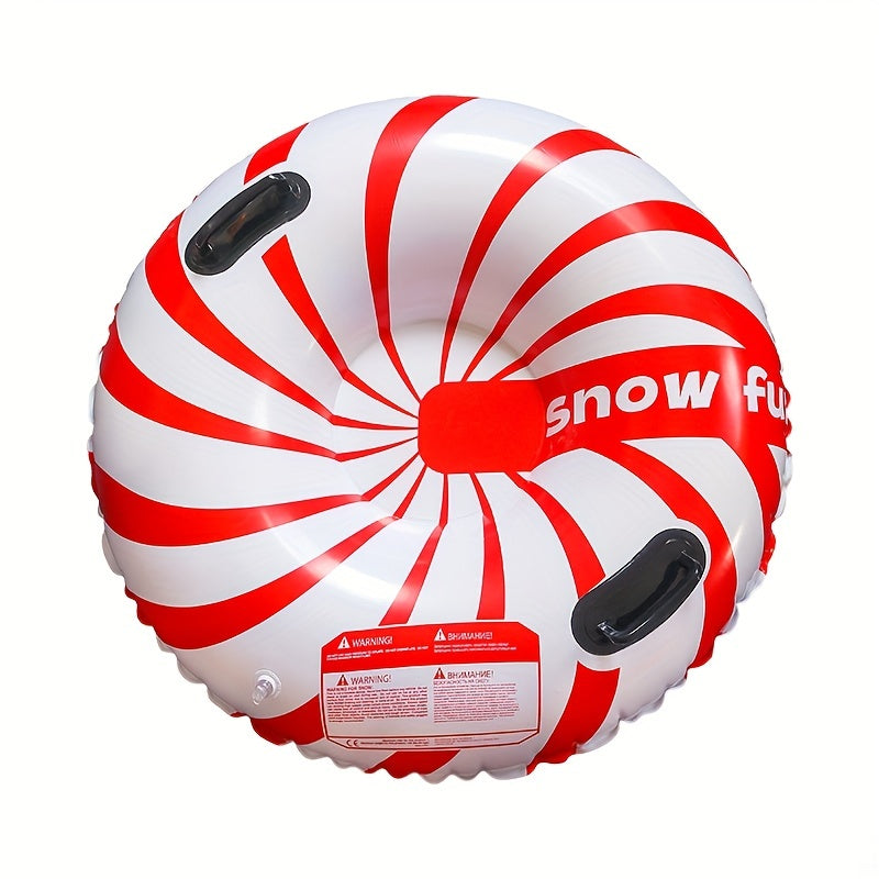 PVC Inflatable Skiing Ring Winter Snowboard Safety Handle Leak Proof Cartoon