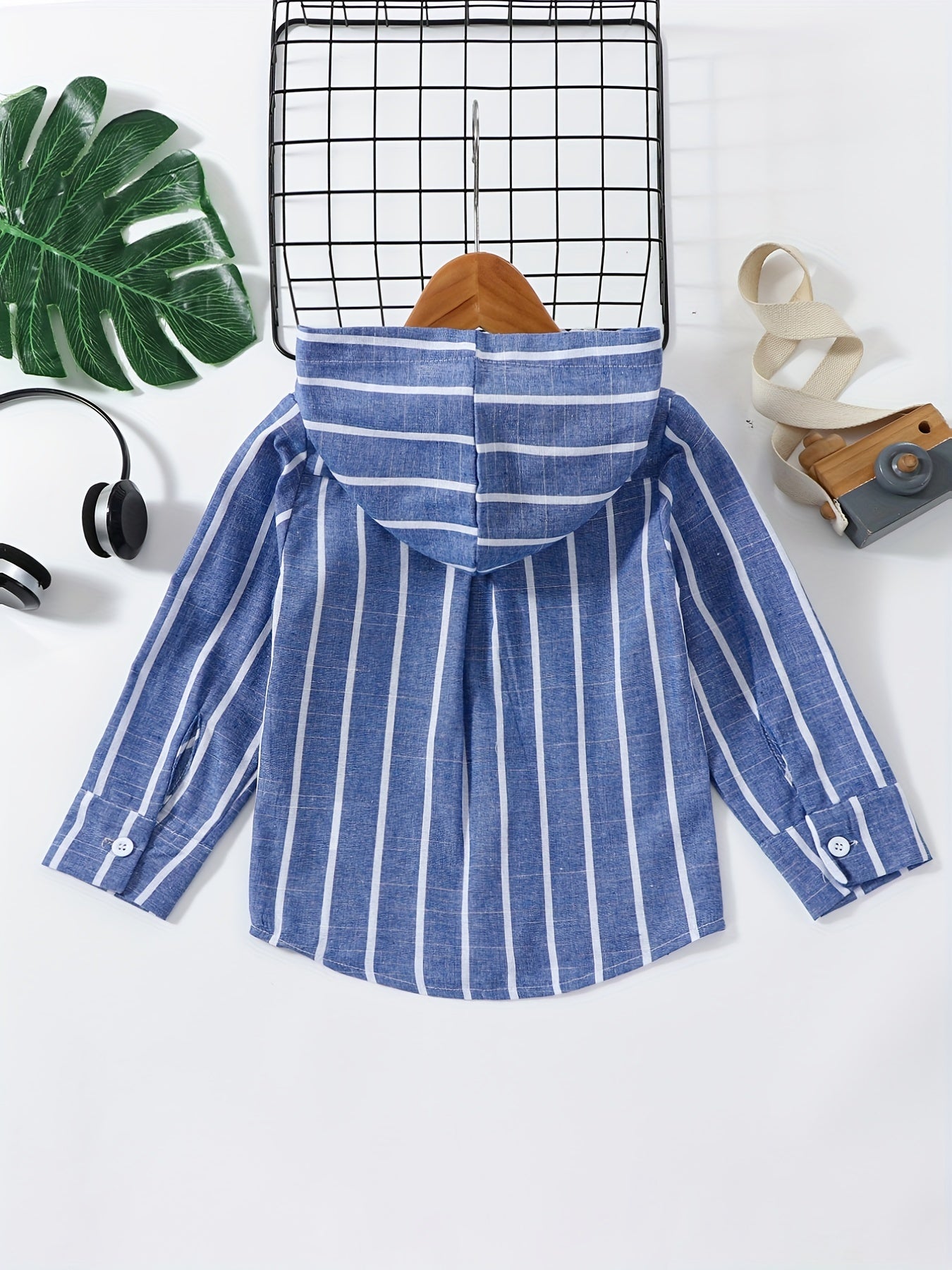 Boys Striped Hooded Shirt Summer Kids Clothes